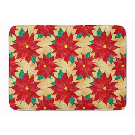 Carolines Treasures Poinsetta Christmas Machine Washable Memory Foam Mat BB7485RUG